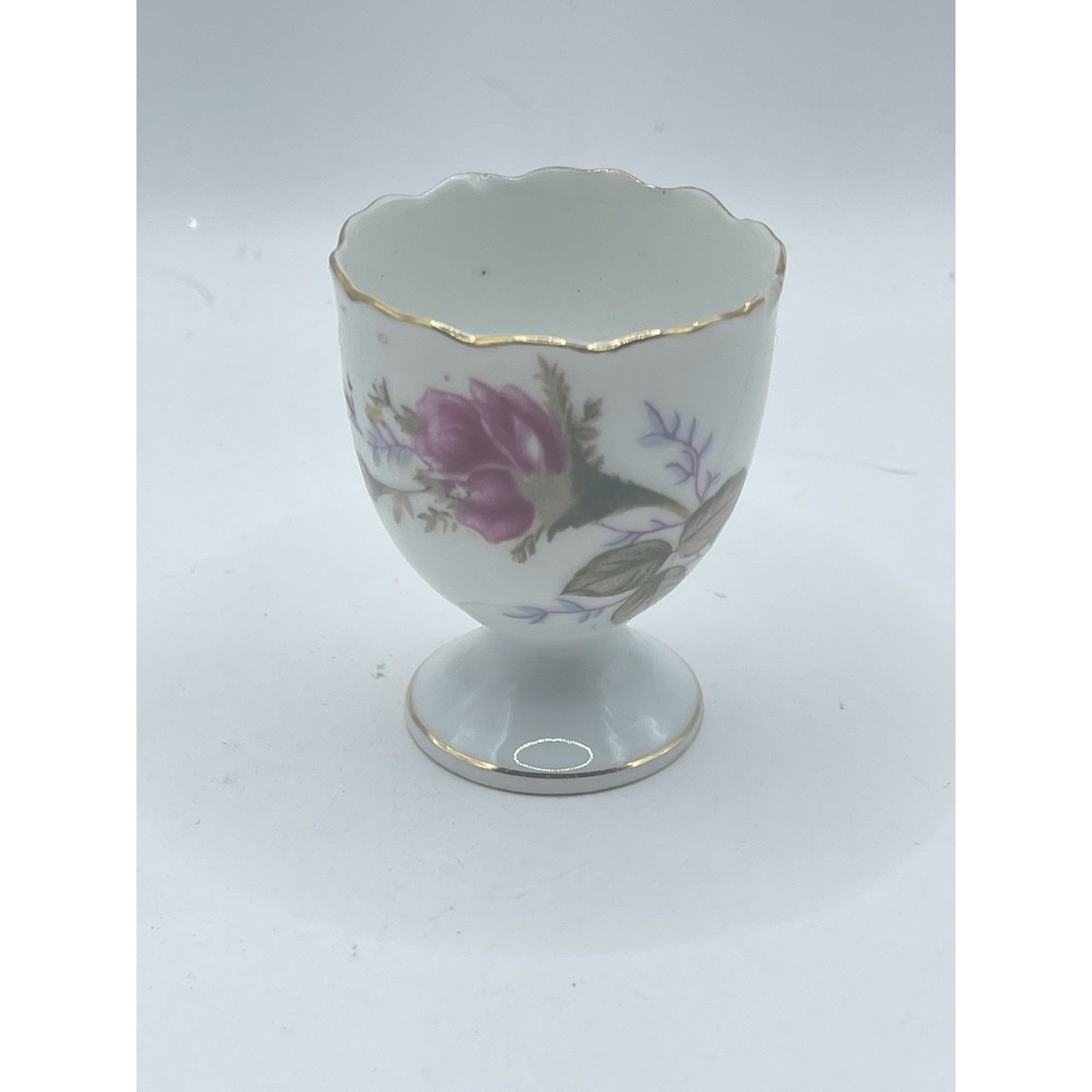 Vintage Bondware Japanese‎ Porcelain "Moss Rose" Egg Cup